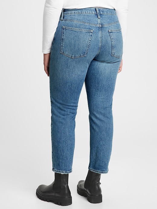 Image number 4 showing, High Rise Cheeky Straight Jeans with Washwell