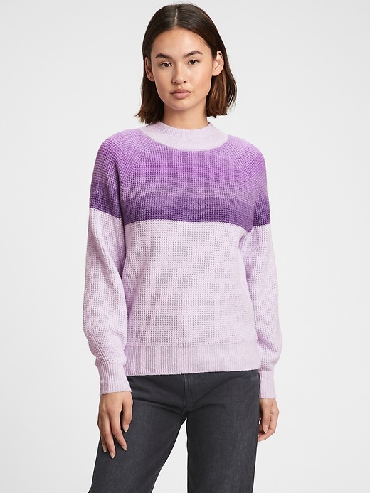 Image number 1 showing, Waffle-Knit Stripe Sweater