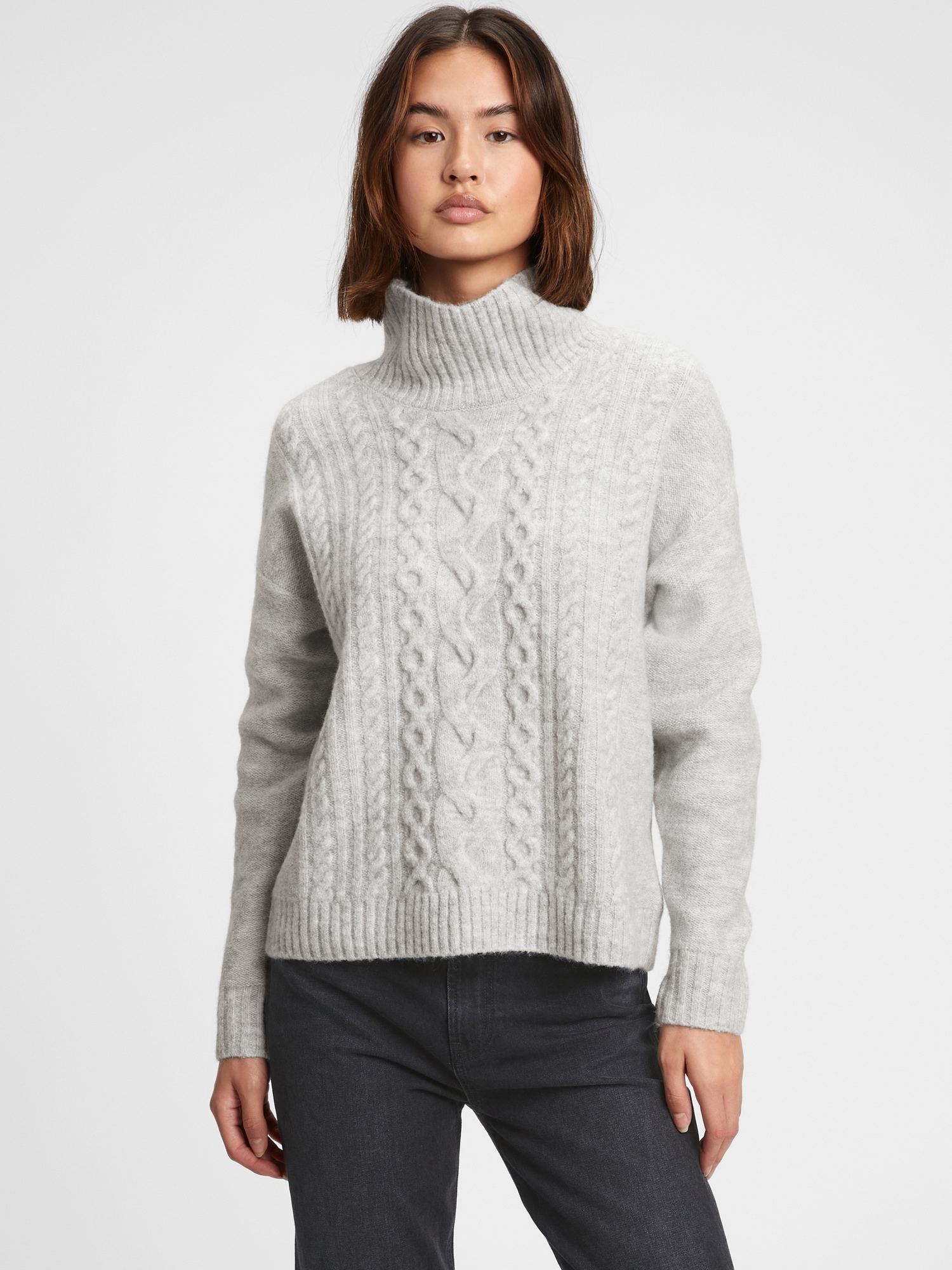 Mockneck CableKnit Sweater Gap Factory