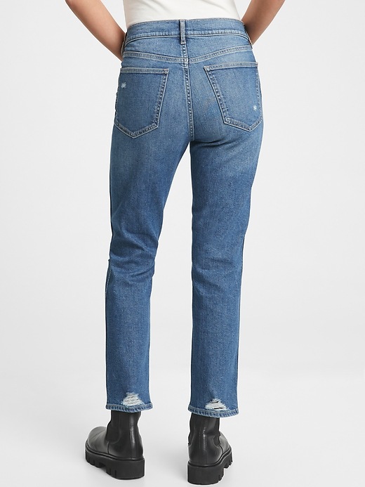 Image number 4 showing, Mid Rise Distressed Vintage Slim Jeans with Washwell