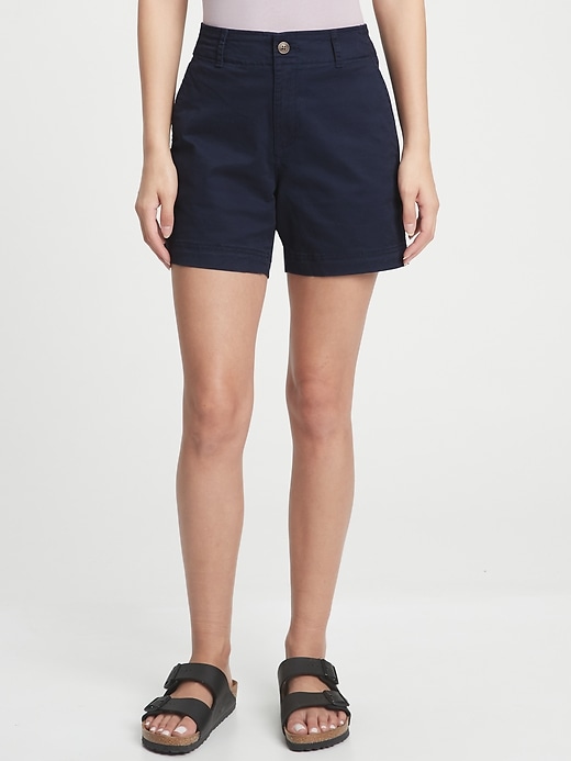 5'' Mid Rise Khaki Shorts with Washwell