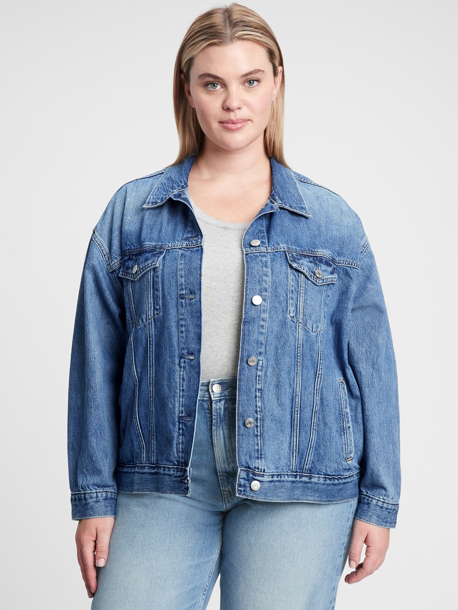 Oversized Icon Denim Jacket with Washwell | Gap Factory