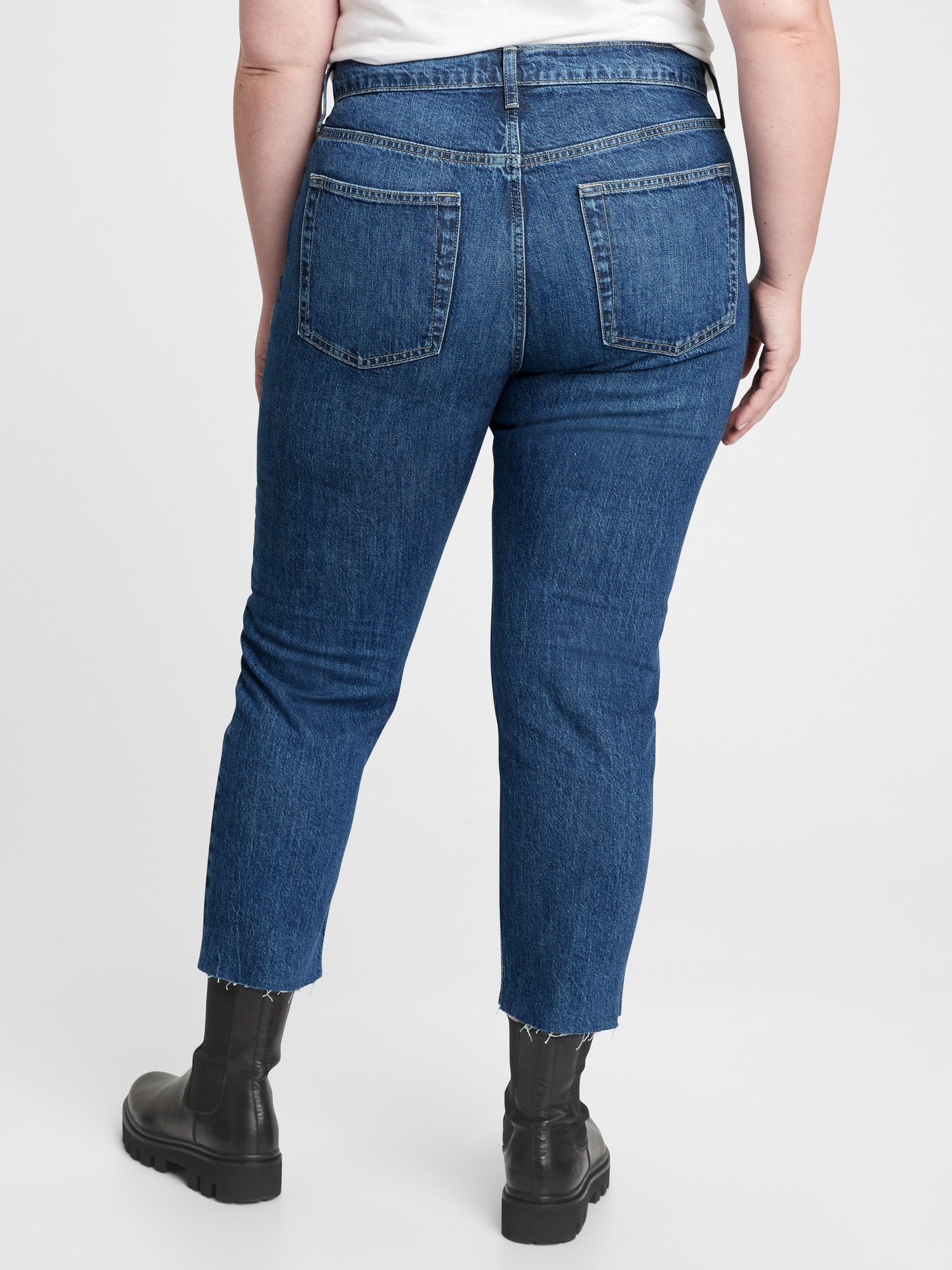 High Rise Cheeky Straight Jeans with Washwell | Gap Factory