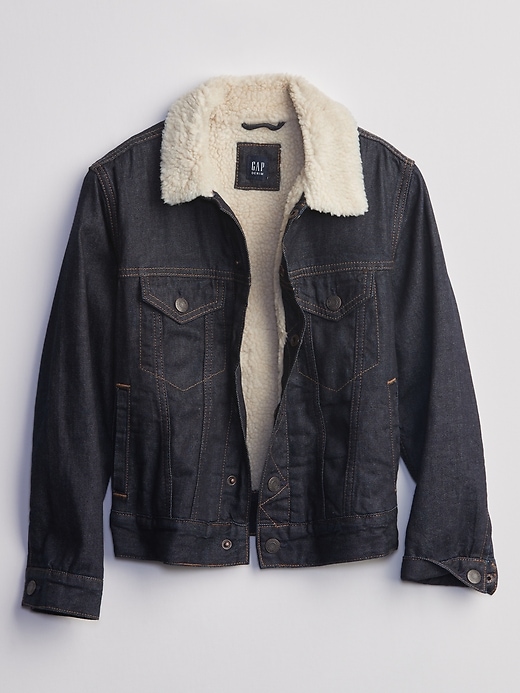 Kids Sherpa Lined Denim Jacket Gap Factory