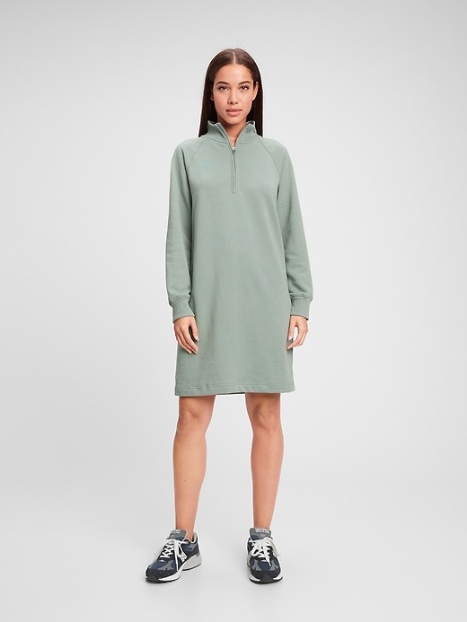 Image number 9 showing, Quarter-Zip Sweatshirt Dress