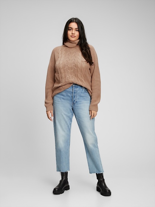 Image number 1 showing, Cable-Knit Turtleneck Sweater