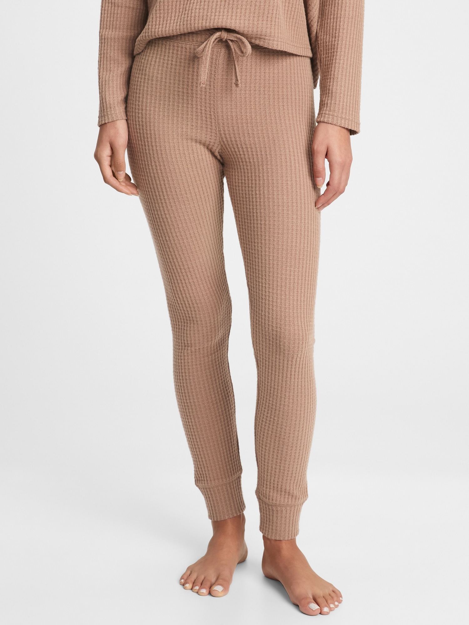 Waffle-Knit Brushed Leggings