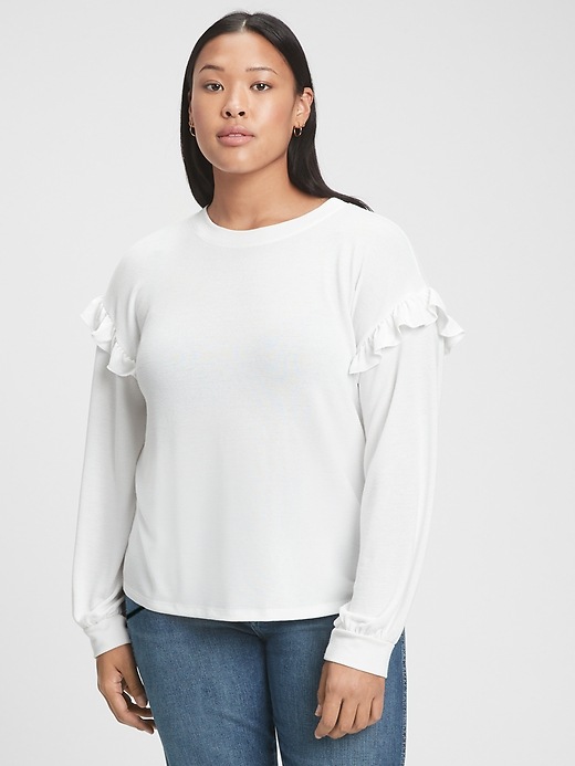 Image number 3 showing, Softspun Ruffle T-Shirt