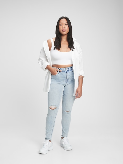 High Rise Distressed Jeggings with 