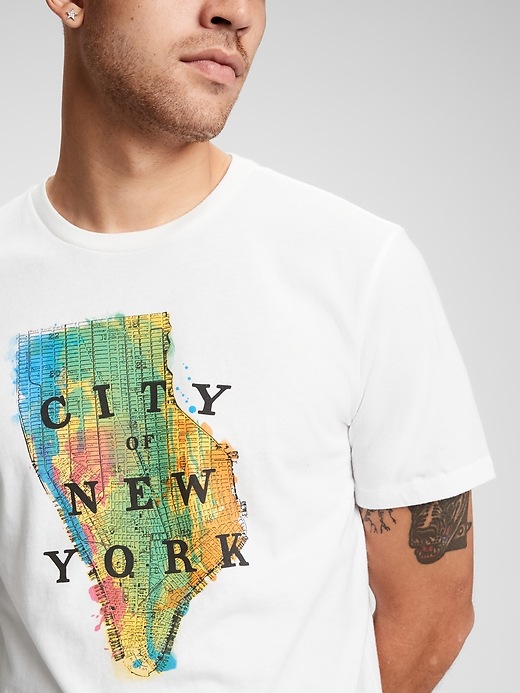 Image number 3 showing, NYC Map Graphic T-Shirt