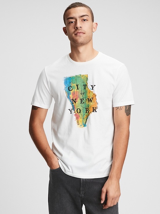 Image number 1 showing, NYC Map Graphic T-Shirt