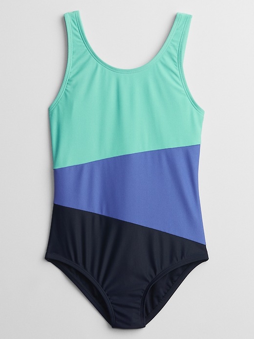 Kids colorblock swim one piece gap factory