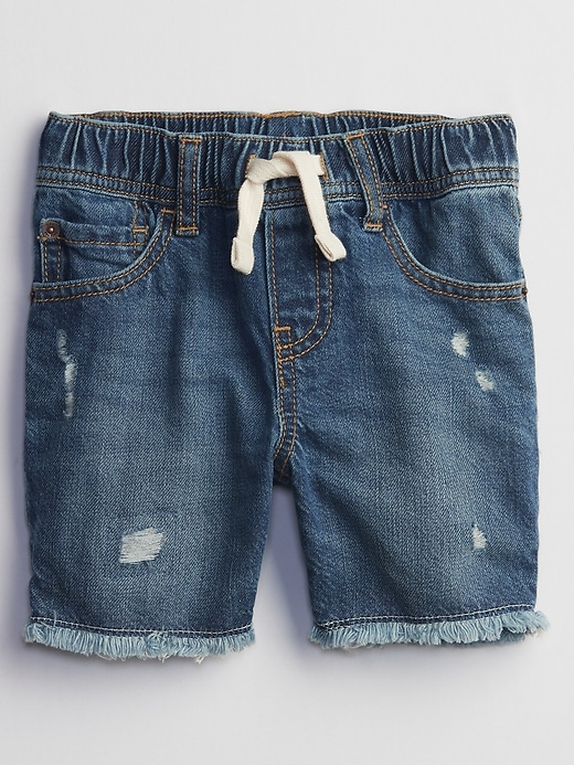 Toddler Pull-On Distressed Denim Shorts with Washwell