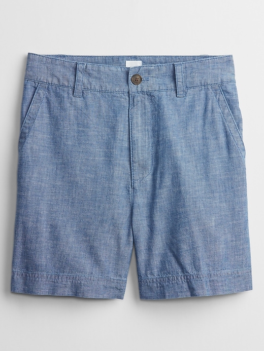 Image number 3 showing, 5" High Rise Chambray Shorts with Washwell