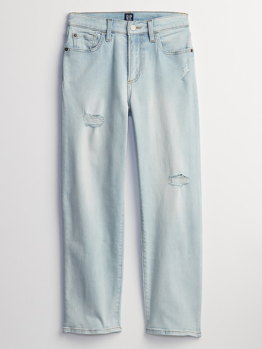 Kids Destructed Relaxed Straight Jeans with Washwell
