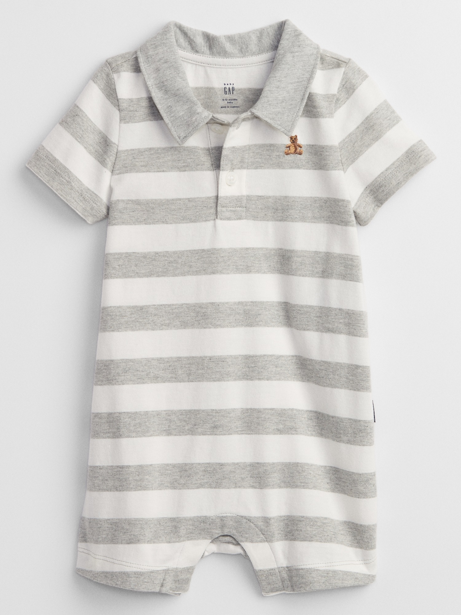 Baby Striped Polo Romper Gap Factory