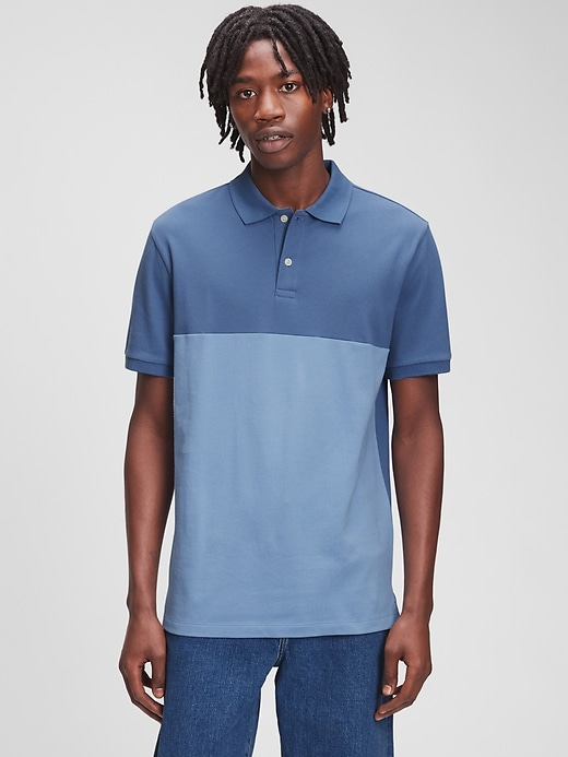 Stretch Colorblock Polo T-Shirt