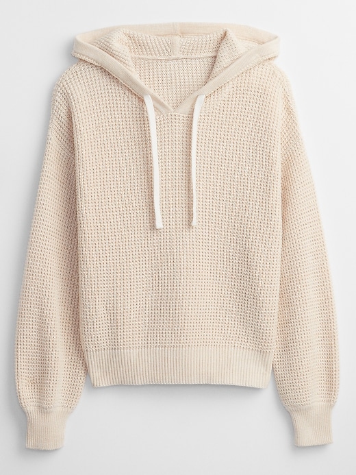 Image number 3 showing, Waffle-Knit Hoodie Sweater