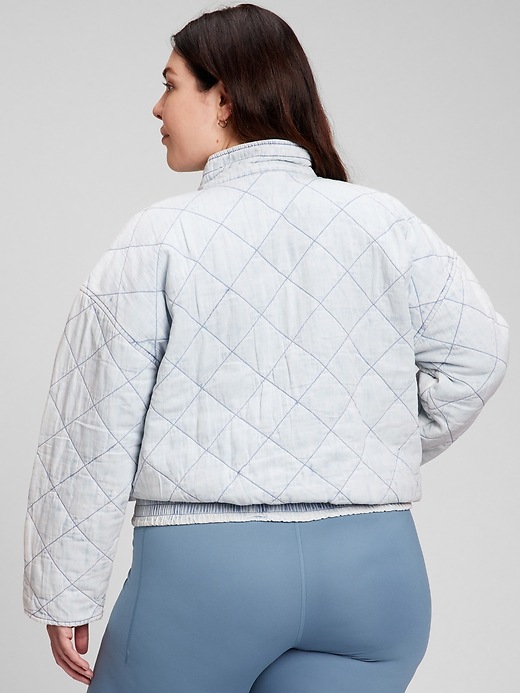 Image number 2 showing, Quilted Chambray Bomber Jacket with Washwell