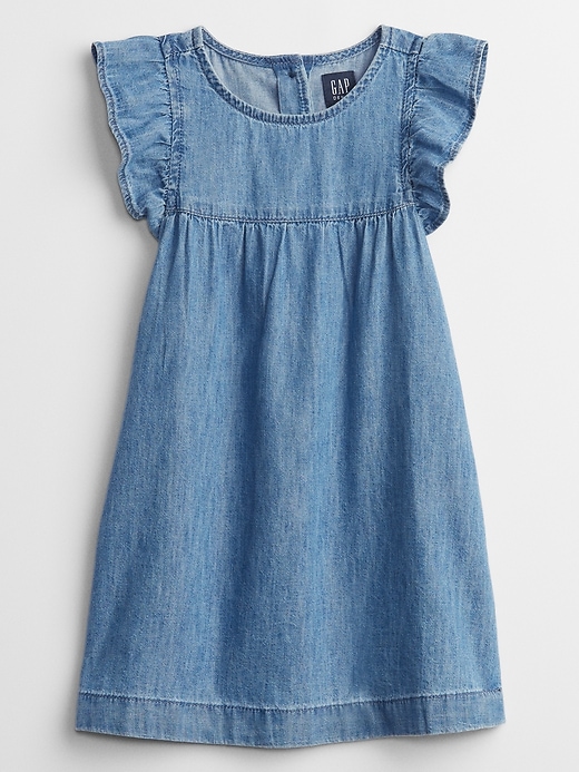 Image number 1 showing, Toddler Denim Ruffle Dress