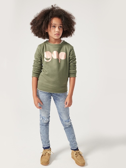 Image number 2 showing, Kids Metallic Logo Crewneck Sweatshirt