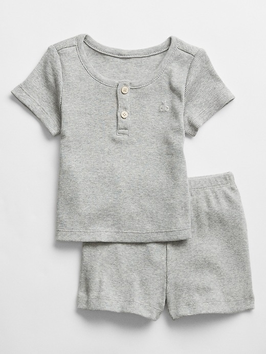 Baby Ribbed Henley Outfit Set