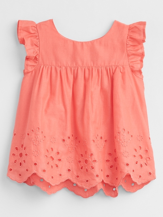 Image number 1 showing, Baby Ruffle Eyelet Top