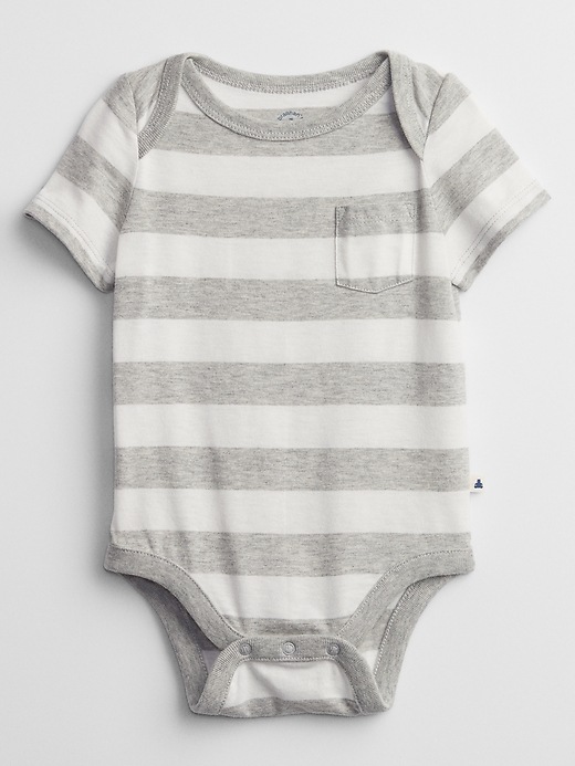 View large product image 1 of 1. Baby Stripe Pocket Bodysuit