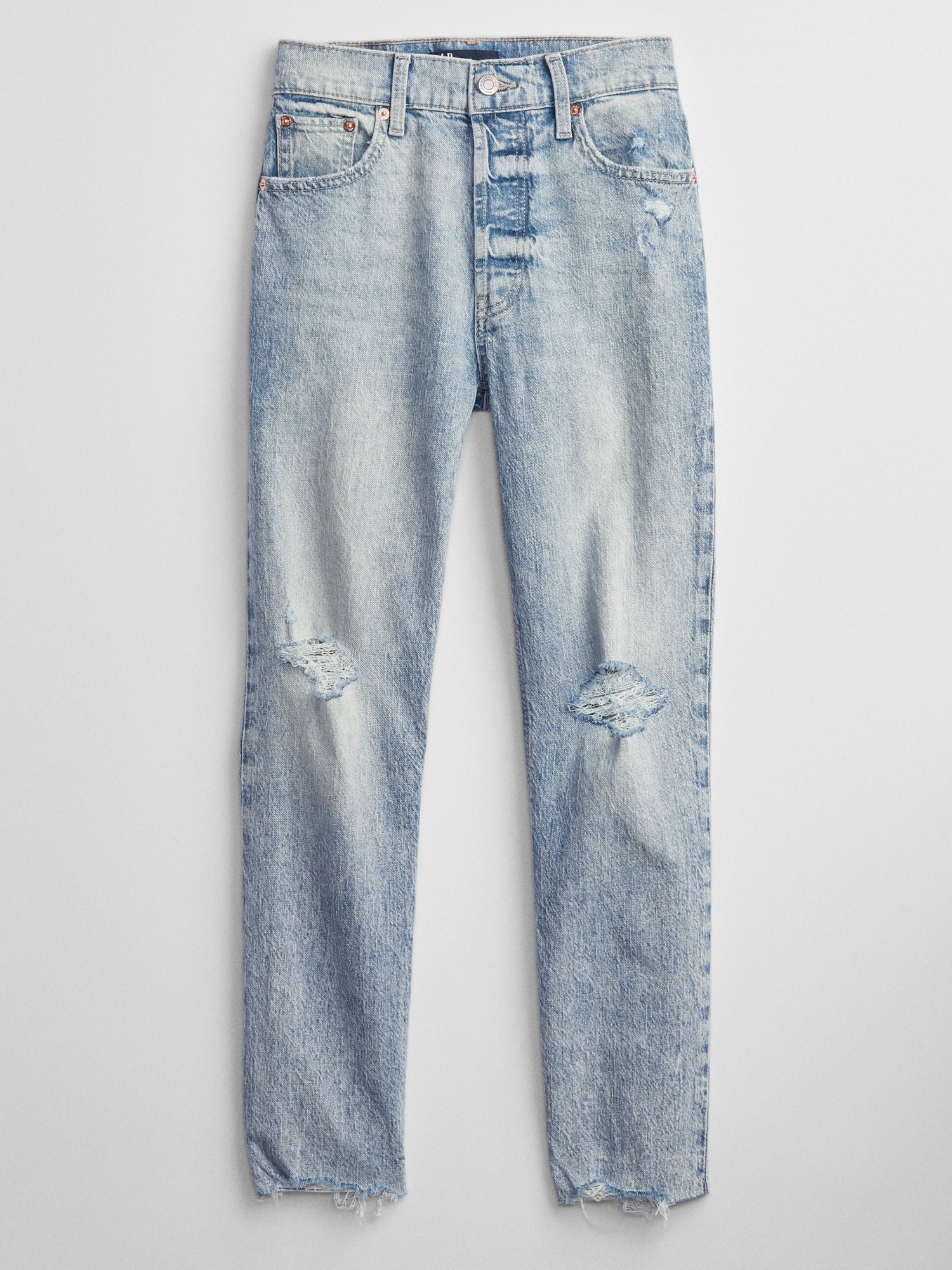 High Rise Destructed Cheeky Straight 