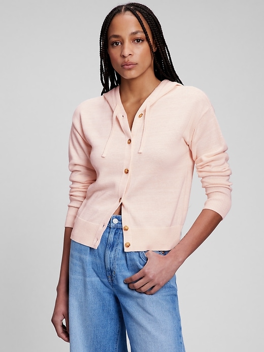Image number 1 showing, Hoodie Button-Front Cardigan