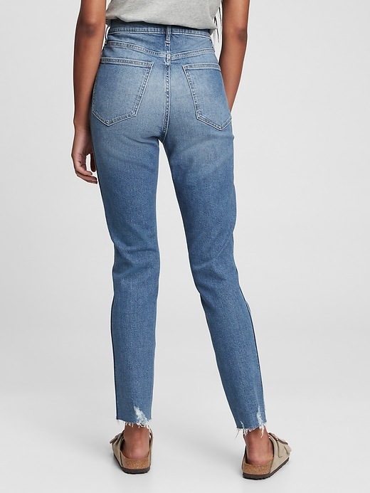 Image number 6 showing, High Rise Destructed Vintage Slim Jeans with Washwell
