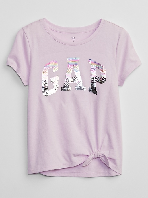Image number 1 showing, Kids Flippy Gap Logo Knot-Hem T-Shirt