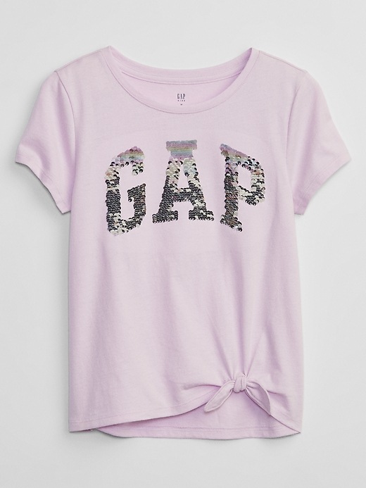 Kids Flippy Gap Logo Knot-Hem T-Shirt