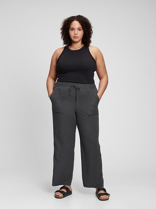 Image number 8 showing, Wide-Leg Linen Pull-On Pants