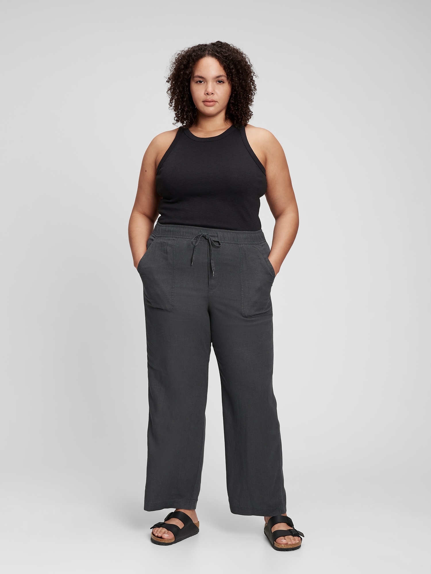 Pull-On Tapered Utility Pants with Washwell