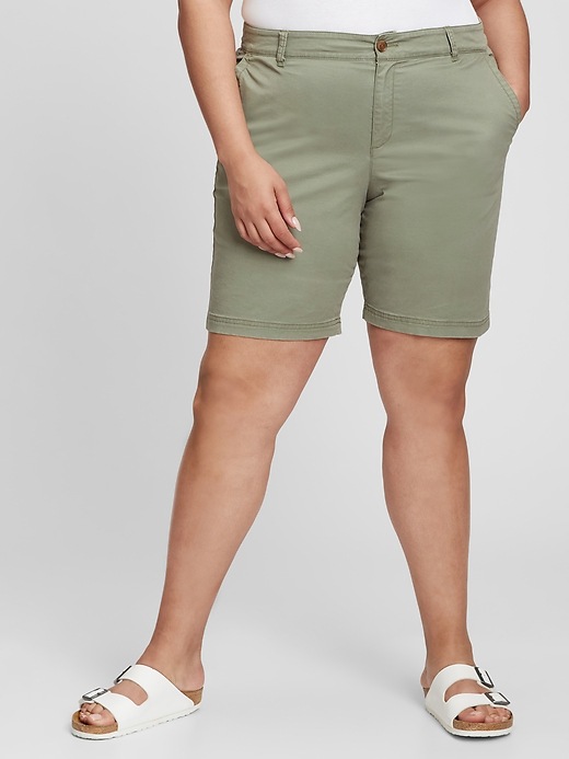 Image number 1 showing, 9" High Rise Bermuda Shorts with Washwell