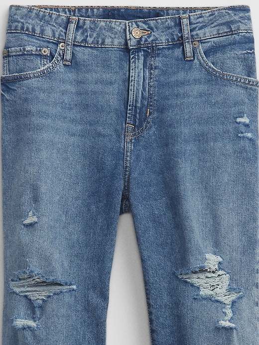 Image number 6 showing, Mid Rise Distressed Universal Slim Boyfriend Jeans with Washwell