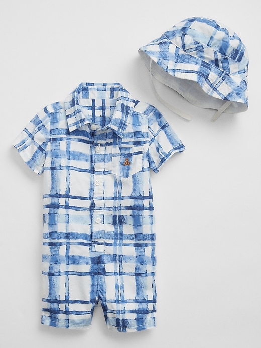 Baby Plaid Romper Outfit Set
