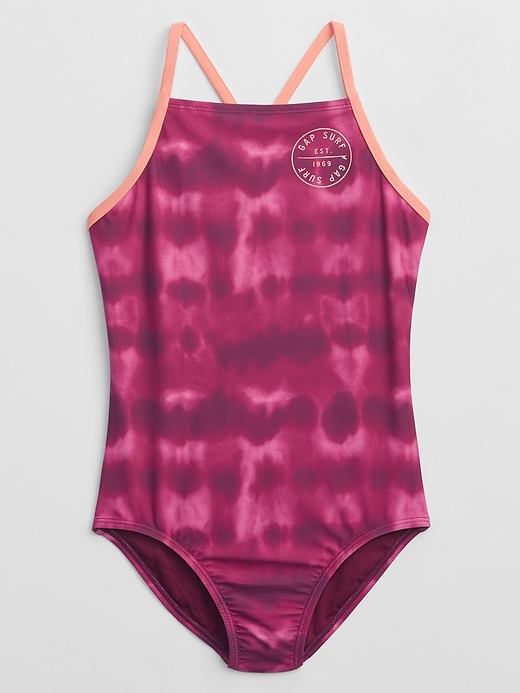 View large product image 1 of 1. Kids Tie-Dye Swim One-Piece