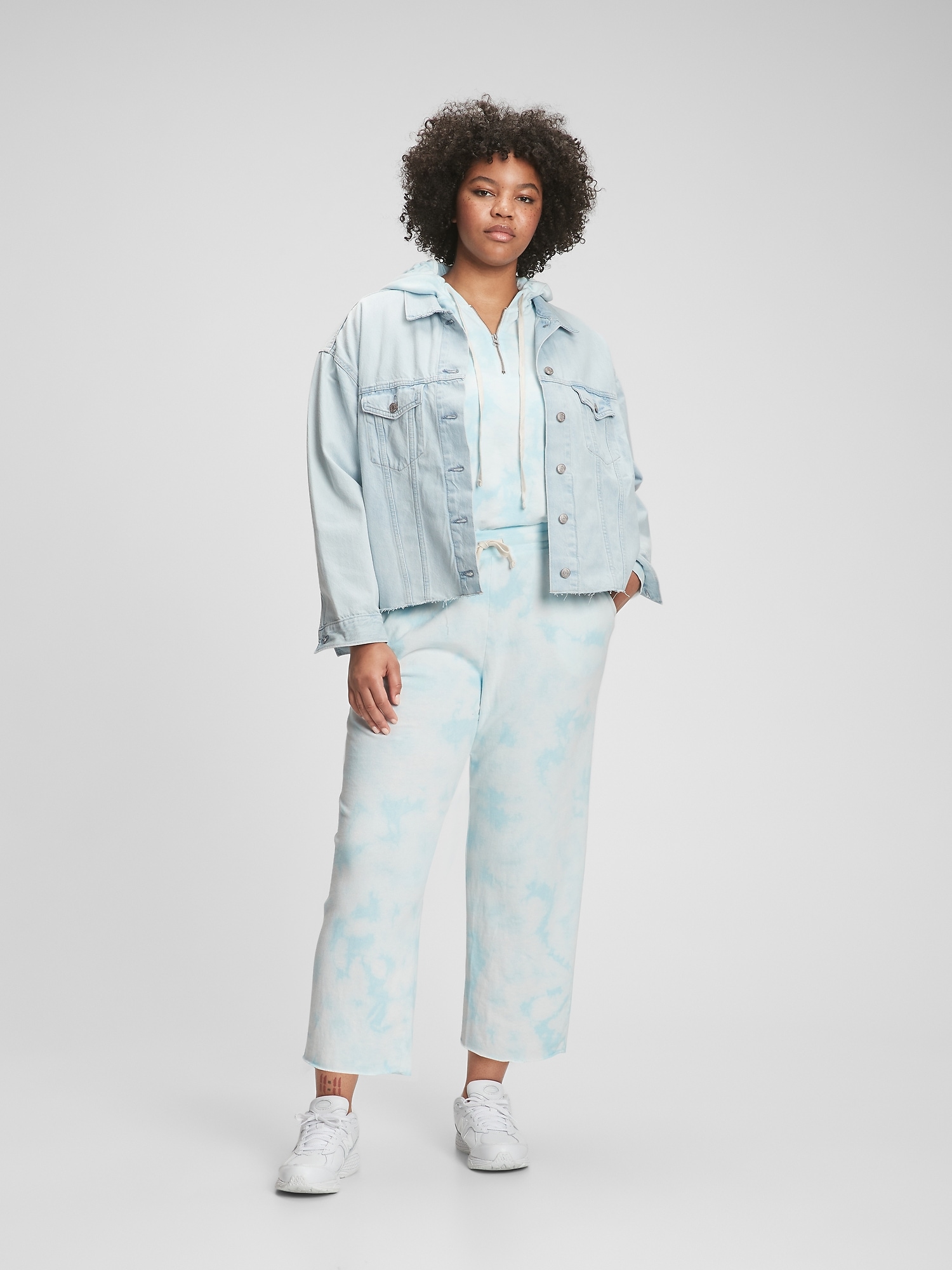 Tie-Dye Straight Leg French Terry Crop 