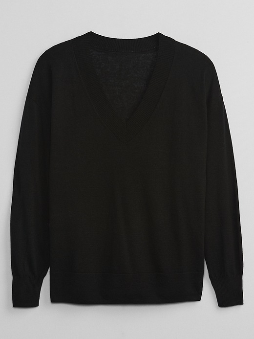 Image number 3 showing, Linen V-Neck Sweater