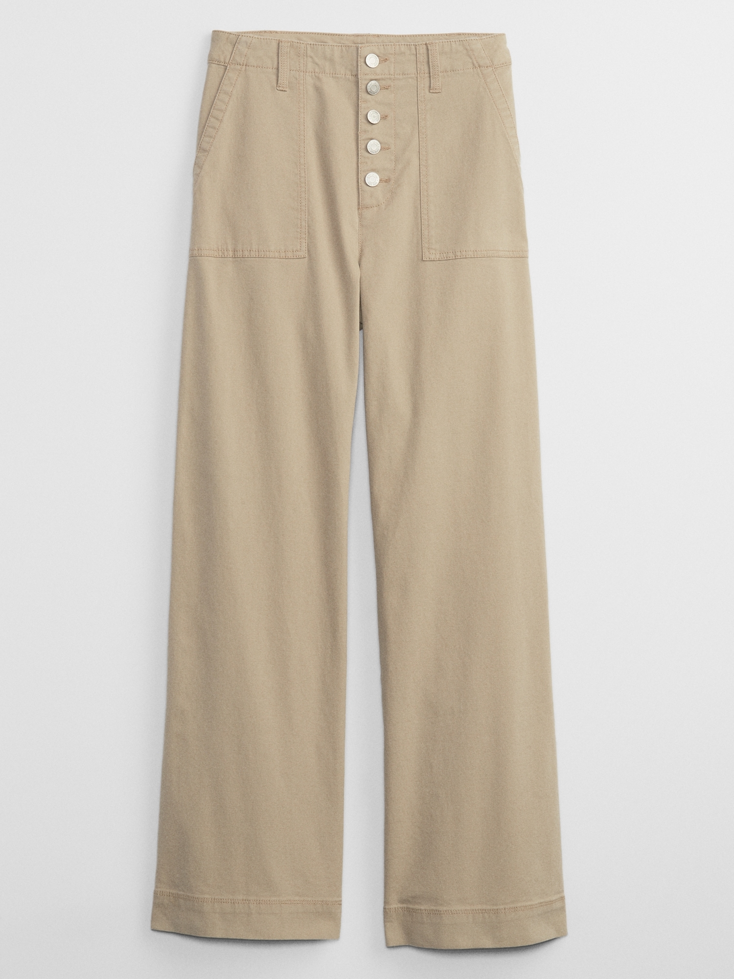 High Rise Wide-Leg Khakis with Washwell | Gap Factory