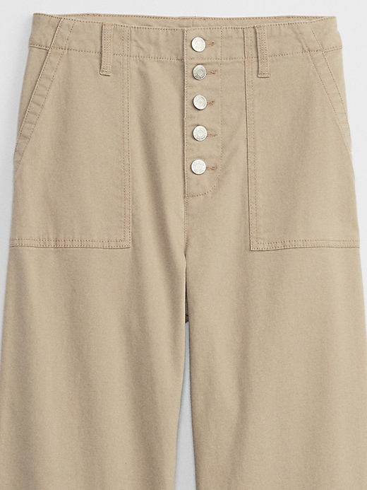 Image number 4 showing, High Rise Wide-Leg Khakis with Washwell