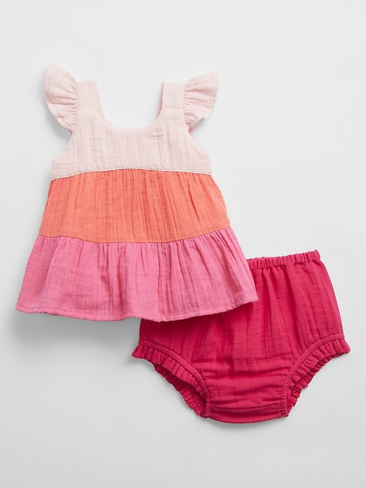 Baby Gauze Colorblock Outfit Set