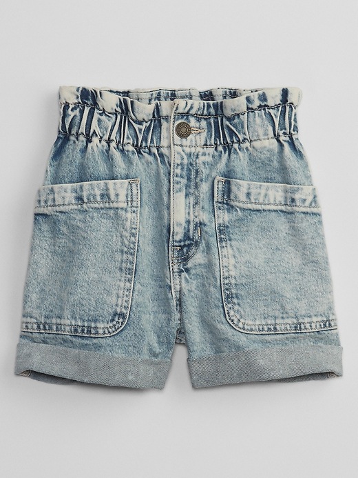 Kids High Rise Mom-Jean Shorts with Washwell