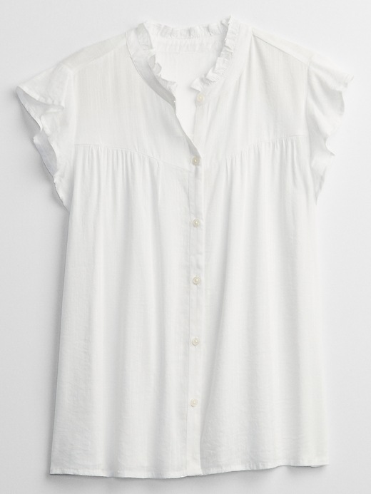 Image number 3 showing, Ruffle Button-Front Top