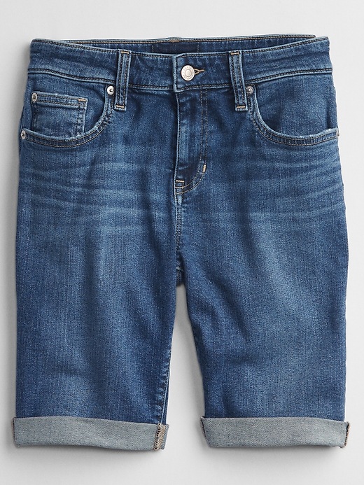 Image number 3 showing, 9" Mid Rise Denim Bermuda Shorts with Washwell