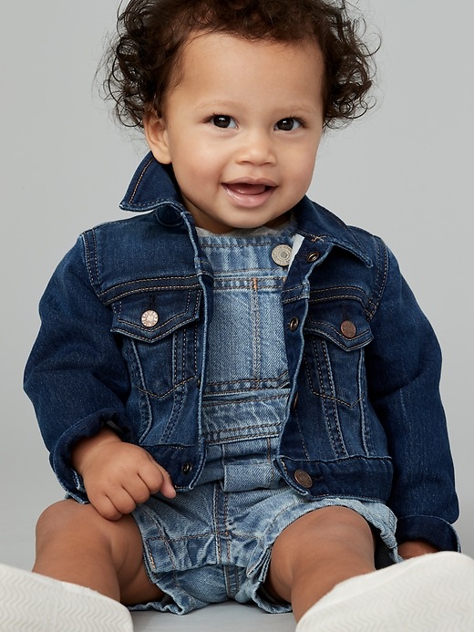 Baby Icon Denim Jacket With Washwell