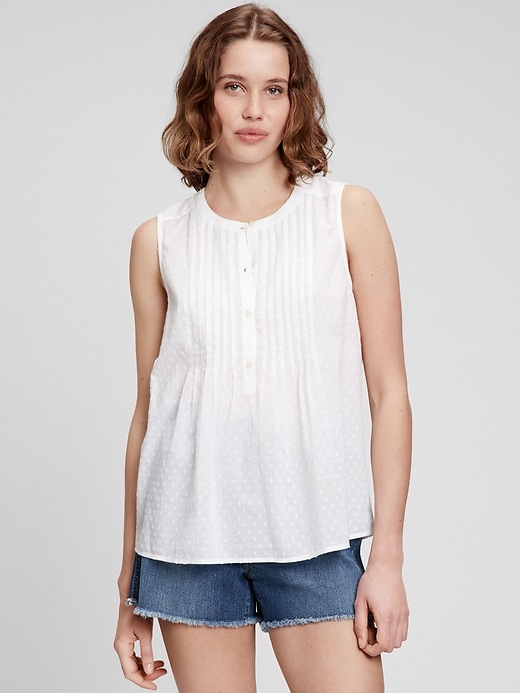 Image number 1 showing, Sleeveless Pintuck Top