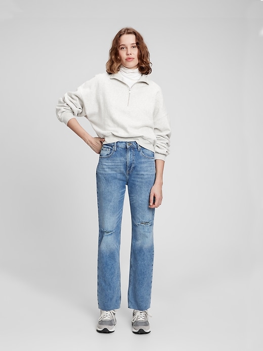 Image number 1 showing, High Rise Distressed '90s Loose Jeans with Washwell